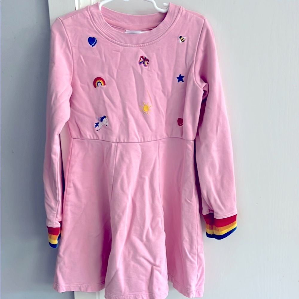 Hanna Andersson Pink Casual Long Sleeve Sweatshirt Dress 6/7